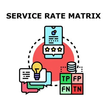 Service rate matrix evaluating customer experience 스톡 일러스트