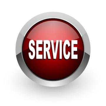 Service red circle web glossy icon. Illustrazione stock