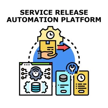 Service release automation platform concept vector illustration Stock Illustration