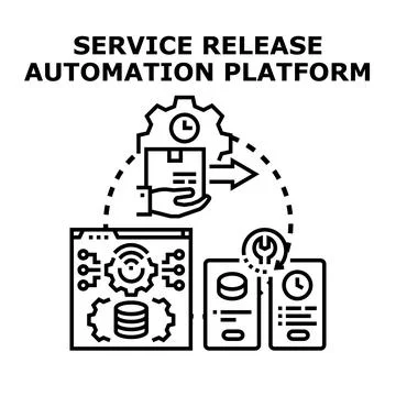 Service release automation platform concept vector illustration Stock Illustration