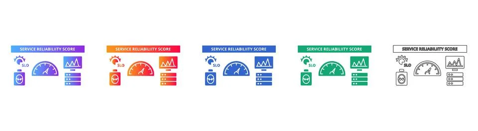 Service Reliability and Performance Metrics Icons 스톡 일러스트