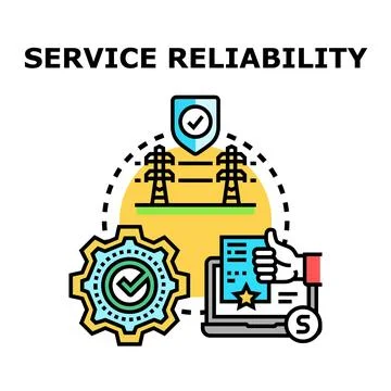 Service reliability concept presenting infrastructure and customer satisfacti Stock Illustration