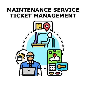 Service request, management and processing concept 스톡 일러스트
