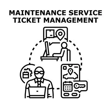 Service request, management and processing concept イラスト素材