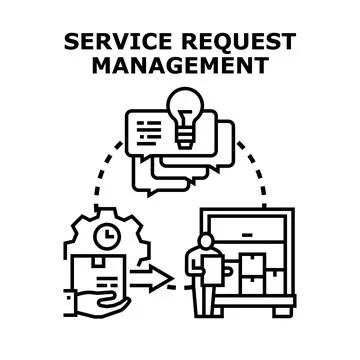 Service request management system concept illustration Illustrazione stock