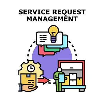 Service request management system concept illustration Stock Illustration