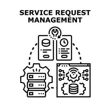 Service request management system concept illustration Stock Illustration