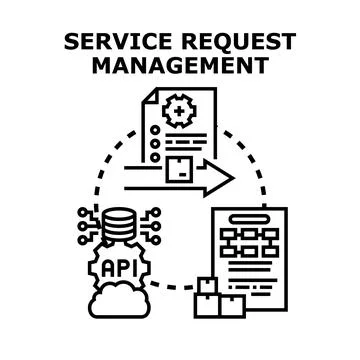 Service request management system process with data integration Stock Illustration