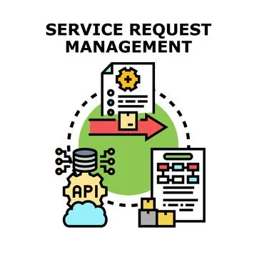 Service request management system process with data integration Stock Illustration