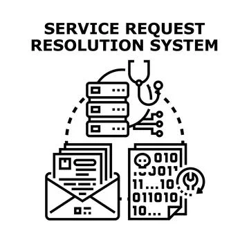 Service request resolution system for it support Stock Illustration
