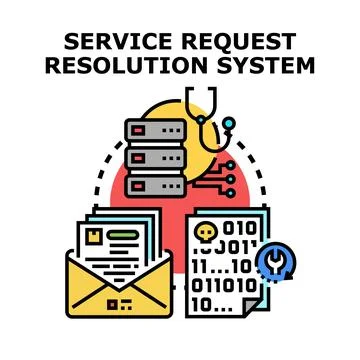 Service request resolution system for it support Stock Illustration