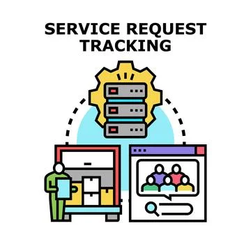 Service request tracking system for logistics and customer support Stock Illustration