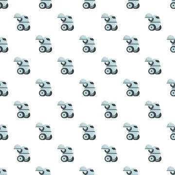 Service robot delivering food pattern seamless background Stock Illustration