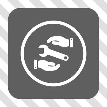 Service Rounded Square Button Illustrazione stock