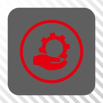 Service Rounded Square Button Illustrazione stock