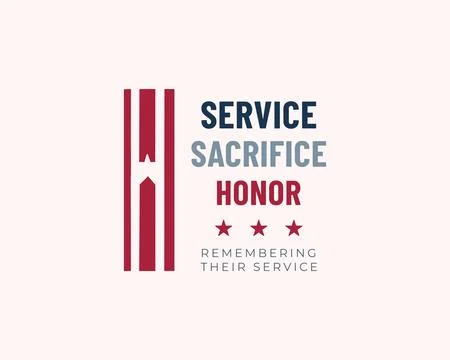 Service Sacrifice Honor Remembering Their Service Veterans Day Emblem Stock Illustration