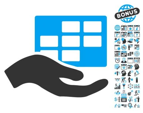 Service Schedule Flat Vector Icon With Bonus Ilustración de archivo