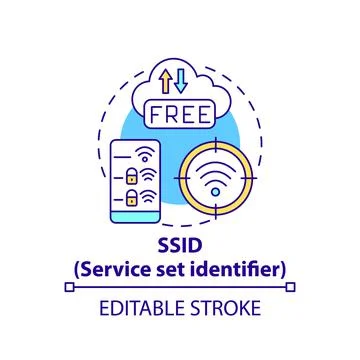 Service set identifier concept icon Stock Illustration