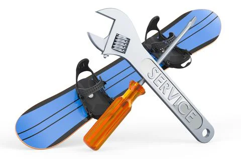 Service of snowboard, 3D rendering Stock Illustration