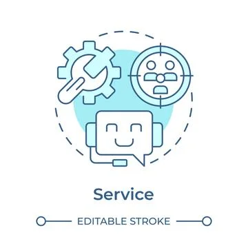 Service soft blue concept icon Stock Illustration