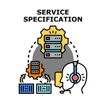 Service specification determining it infrastructure setup Stock Illustration
