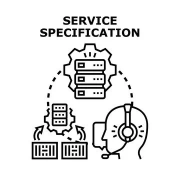 Service specification determining it infrastructure setup Stock Illustration