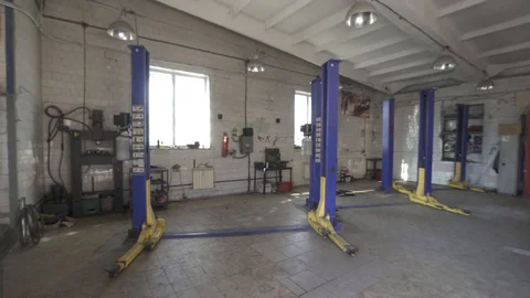 Service station. Empty boxing service ro... | Stock Video | Pond5