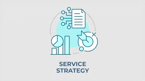 Service strategy blue concept icon animation Stock Footage 344175830