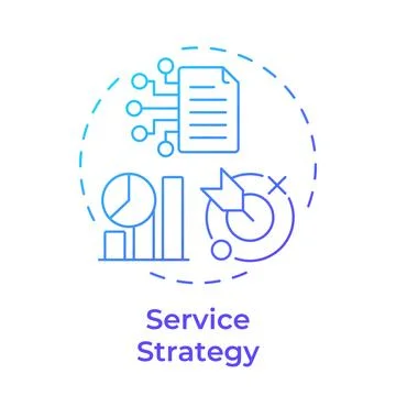 Service strategy blue gradient concept icon Stock Illustration