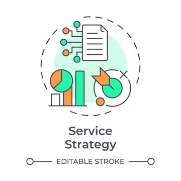 Service strategy multi color concept icon Stock Illustration
