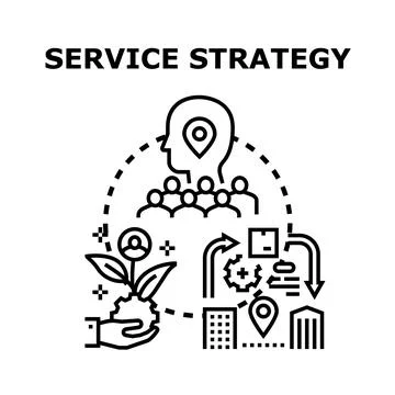 Service strategy optimizing client experience and growth Stock Illustration
