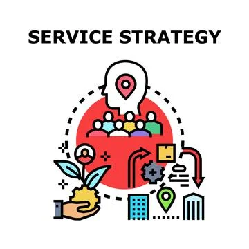 Service strategy optimizing client experience and growth Stock Illustration