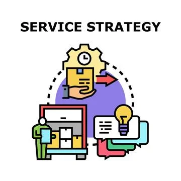 Service strategy process delivering customer support solution 스톡 일러스트