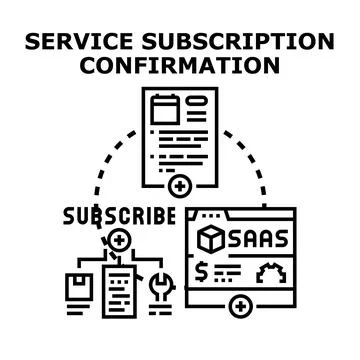 Service subscription confirmation process digital illustration Stock Illustration