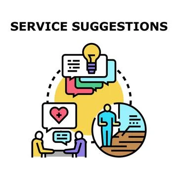 Service suggestions and customer feedback concept Stock Illustration
