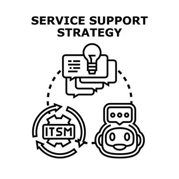 Service support strategy developing modern it management solutions Stock Illustration