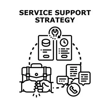 Service support strategy planning and development concept Stock Illustration