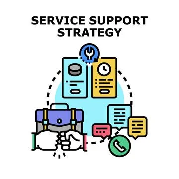 Service support strategy planning and development concept Stock Illustration