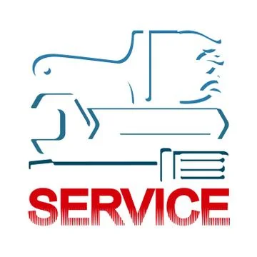 Service symbol with tool Stock Illustration