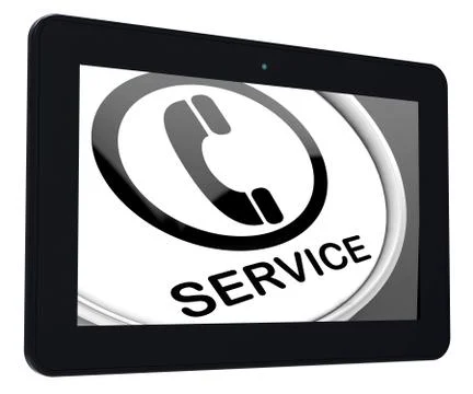 Service  tablet means call for customer help Stock Illustration
