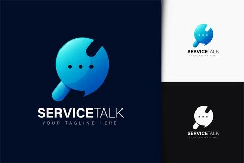 Service talk logo design with gradient Stock Illustration