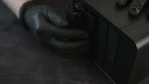 Service Technician Closing Hard Drive Bays On Desktop Nas Server During Storage Stock Footage 341579036