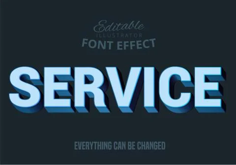 Service text, editable text style Stock Illustration