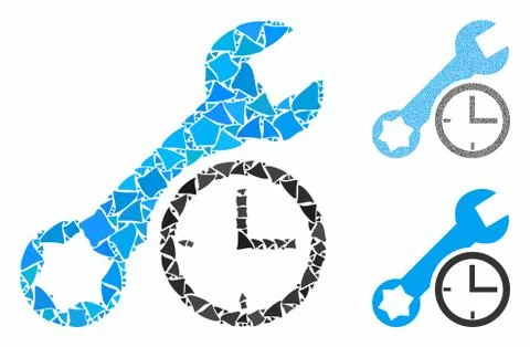 Service time Composition Icon of Trembly Elements Stock Illustration