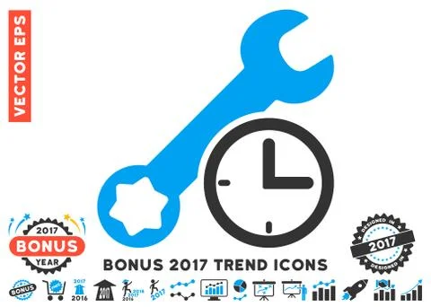 Service Time Flat Icon With 2017 Bonus Trend Stock-Illustration