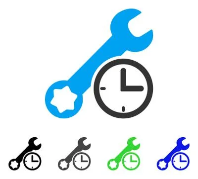 Service Time Flat Icon Stock-Illustration
