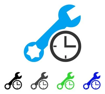 Service Time Flat Icon Stock-Illustration
