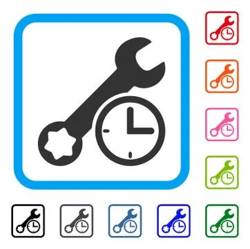 Service Time Framed Icon Stock-Illustration