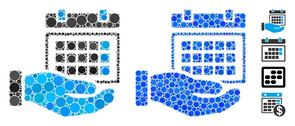 Service Timetable Mosaic Icon of Circle Dots Stock Illustration