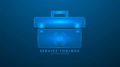 Service toolbox or tool box. Tool storage box for housework. Vector illustr.. Stock Illustration